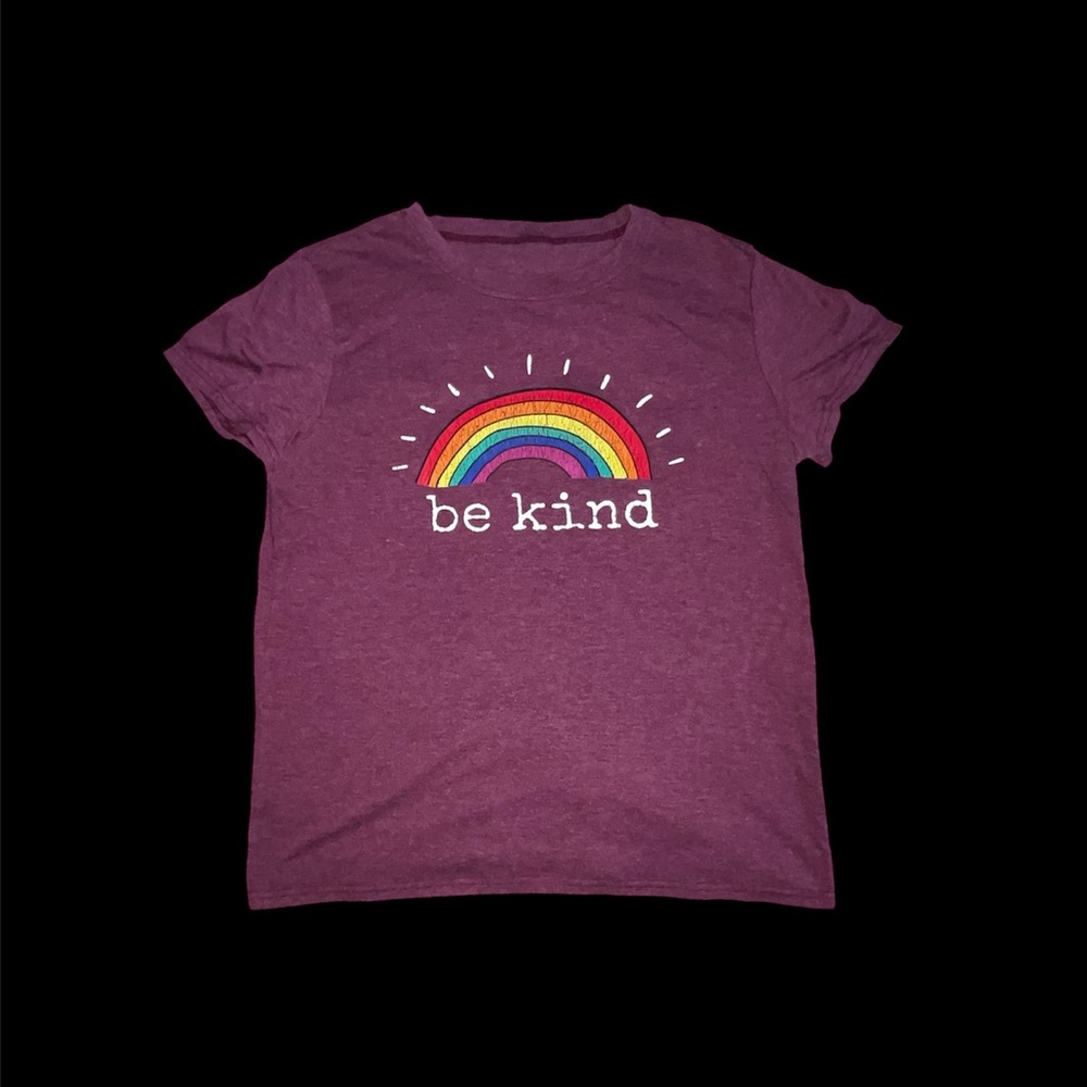 Womens 'Be Kind' Purple T-Shirt, Size Large.
